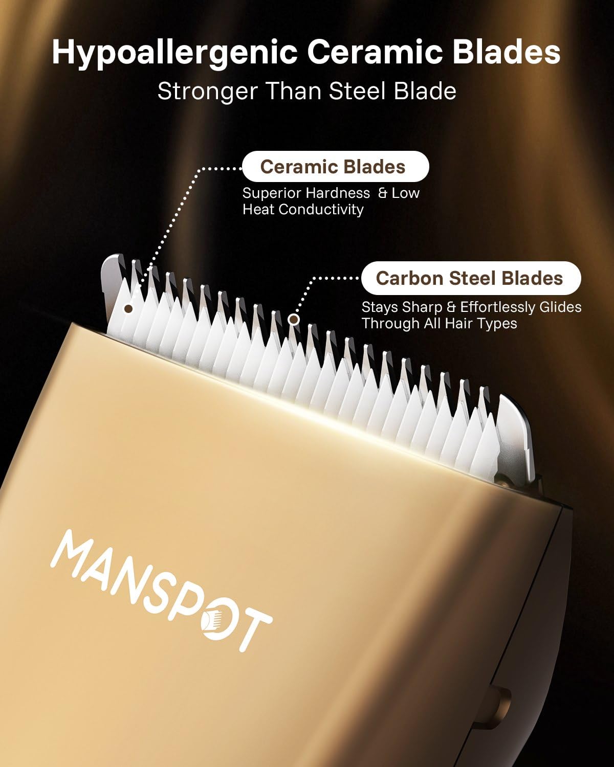 Thumbnail 3 de MANSPOT Manscape grooming trimmer for men (gold) — hair trimmer & shaver for groin, pubic, and more