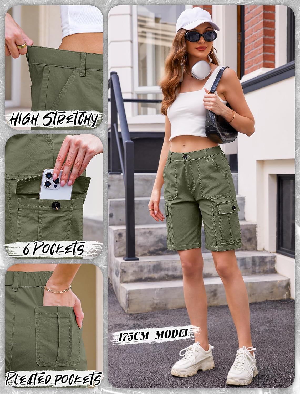 Detalle 2 de Eddoyee Bermuda Cargo Shorts 9-inch inseam