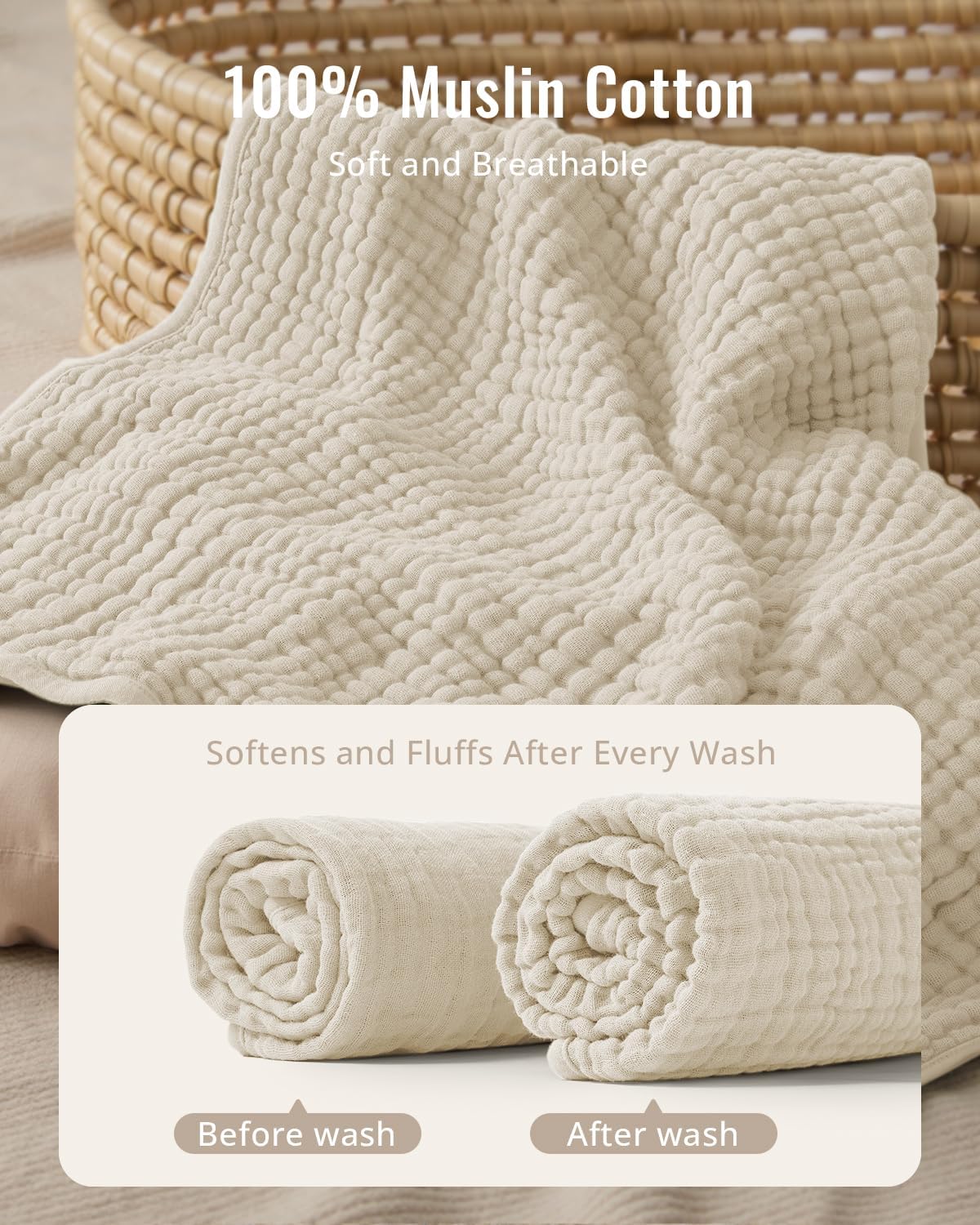 Detalle 2 de Blissful Diary Muslin Baby Hooded Towel 32