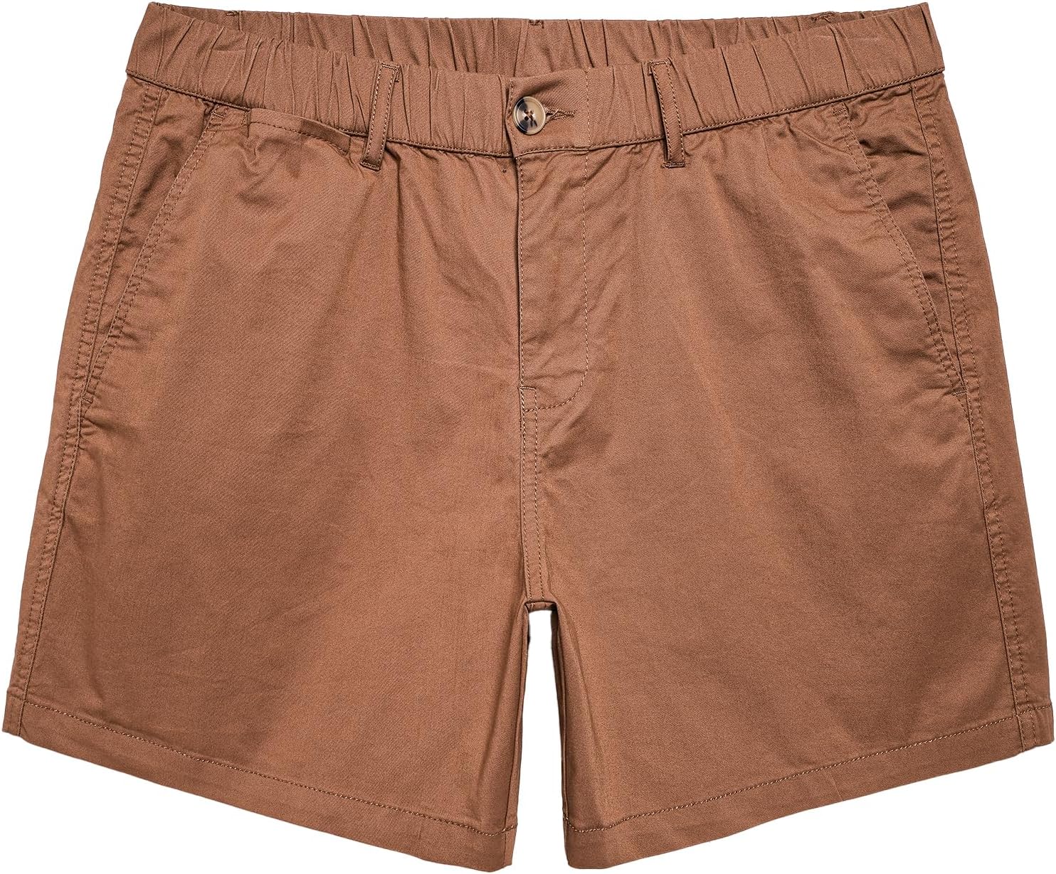 Detalle de maamgic Men's Classic-fit 5.5" Cotton Casual Shorts with Elastic Waistband and Multi-Pocket Design