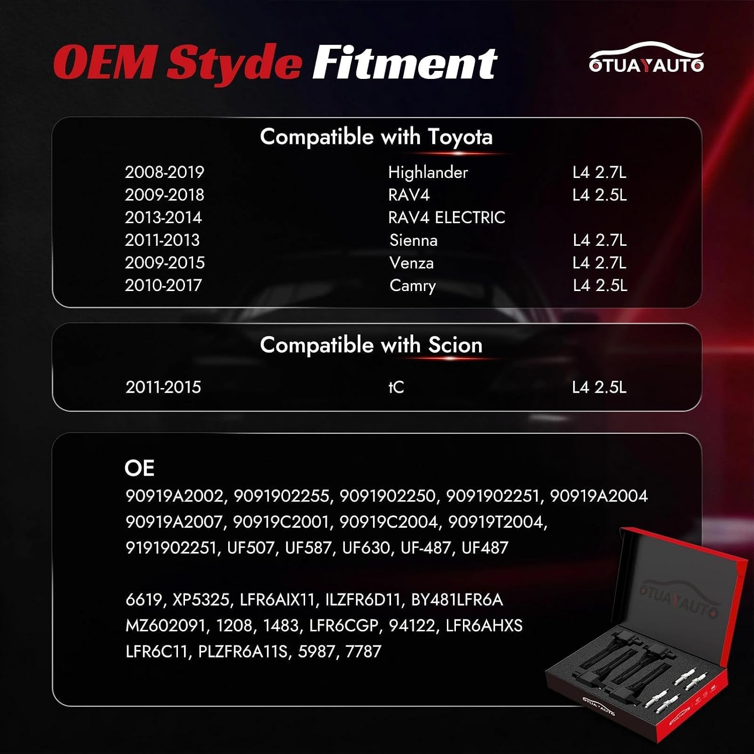 Detalle 2 de OTUAYAUTO Ignition Coil and Spark Plug Set UF507