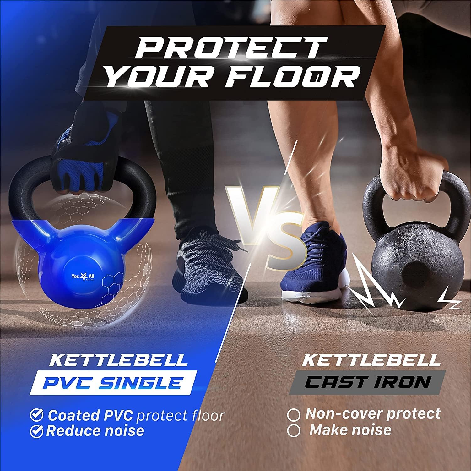 Detalle 2 de Yes4All Vinyl-Coated Kettlebell
