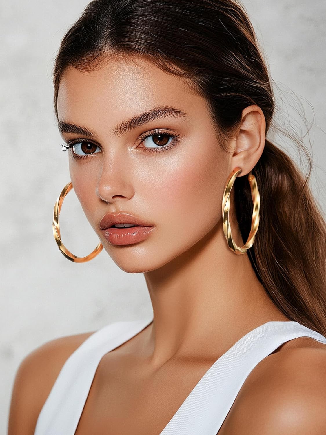 Thumbnail 1 de PROSTEEL Orecchini a Cerchio Vuoto 30/40/60/80 mm – Oversize Y2K con colonna di torsione