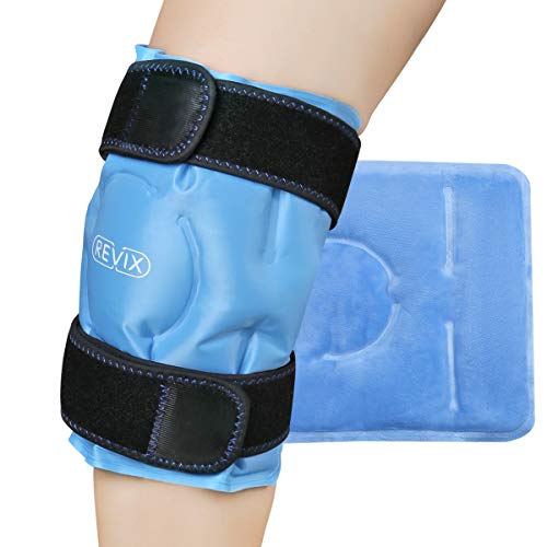 Detalle de REVIX Poche de glace pour genou – Compresse gel flexible réutilisable (Bleu)