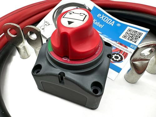 Detalle de eXODA Juego de Cables de Batería 50 mm² 4x Terminal M10 2 m con Interruptor de Desconexión