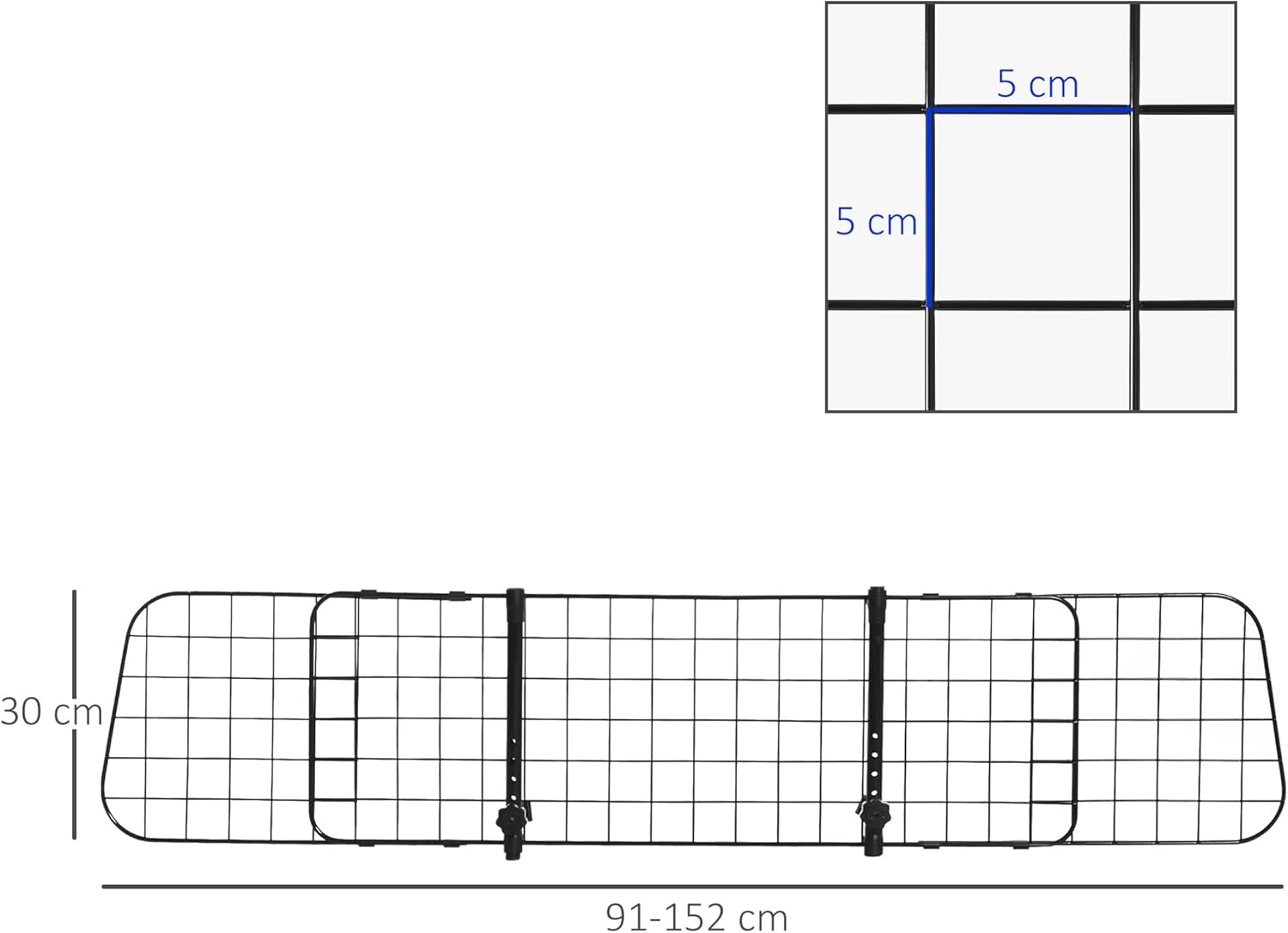 Thumbnail 6 de Grille de séparation voiture PawHut 91-152L