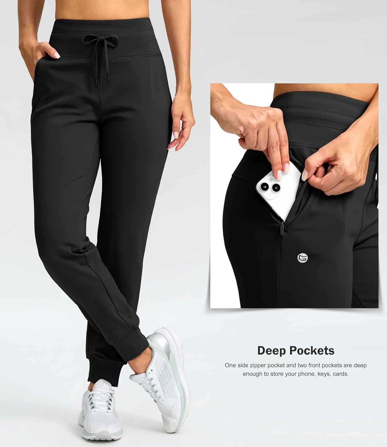 Detalle 2 de G Gradual Women's Fleece-Lined Thermal Joggers, 28"/30"/32" Inseams