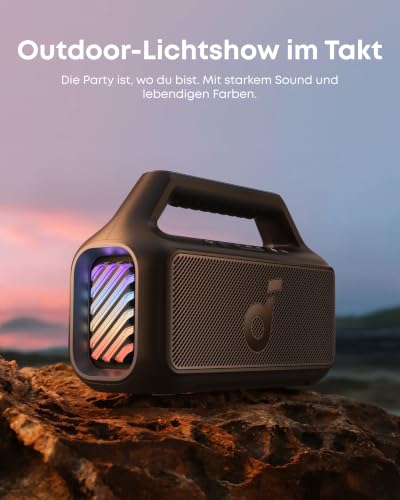 Detalle de Soundcore Boom 2 Outdoor-Lautsprecher – 80 W, Subwoofer, BassUp 2.0, IPX7