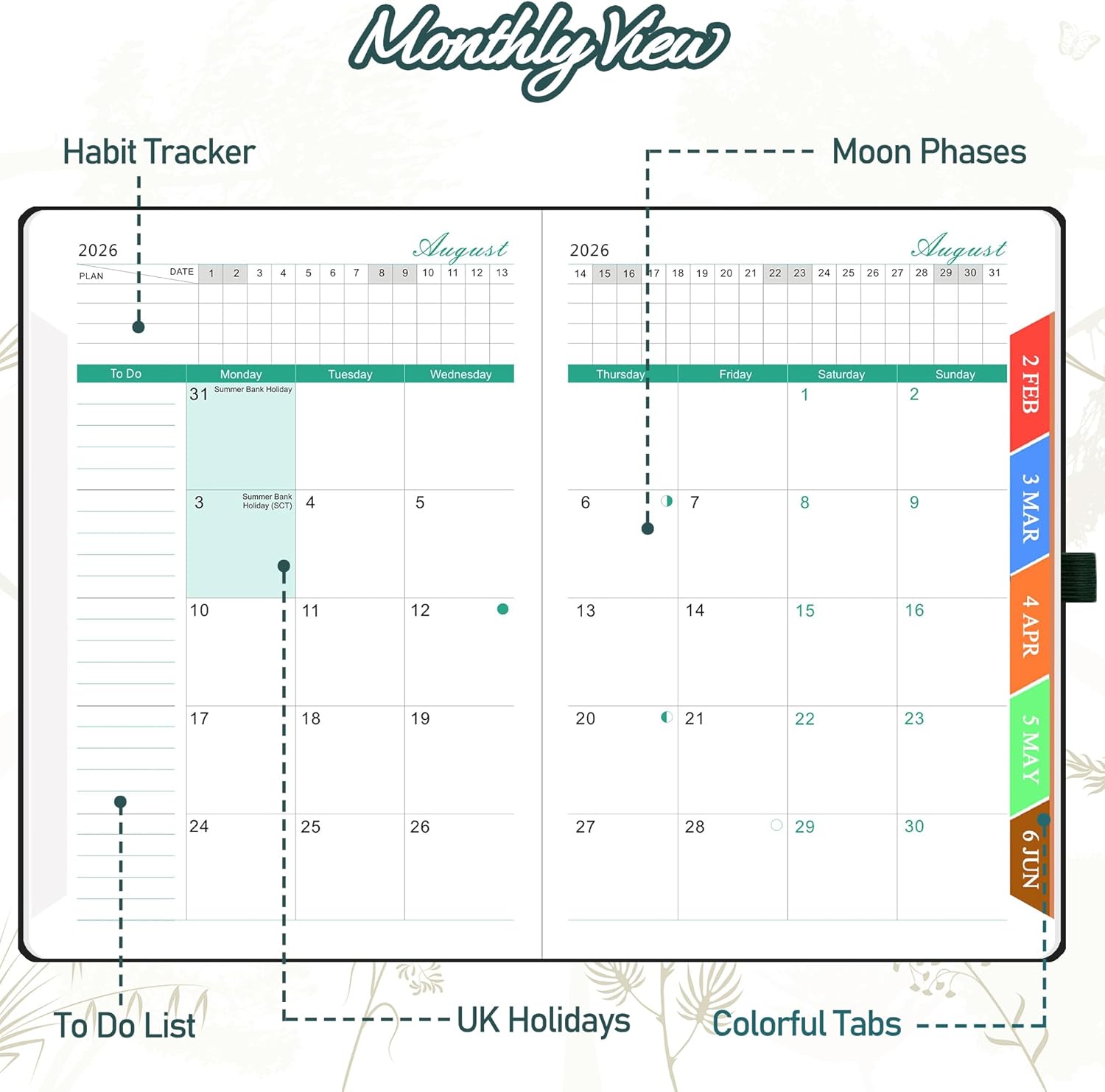 Thumbnail 2 de Academic Diary 2026–2027 Page a Day A5 from Aug 2026 to July 2027 – Starry Cat