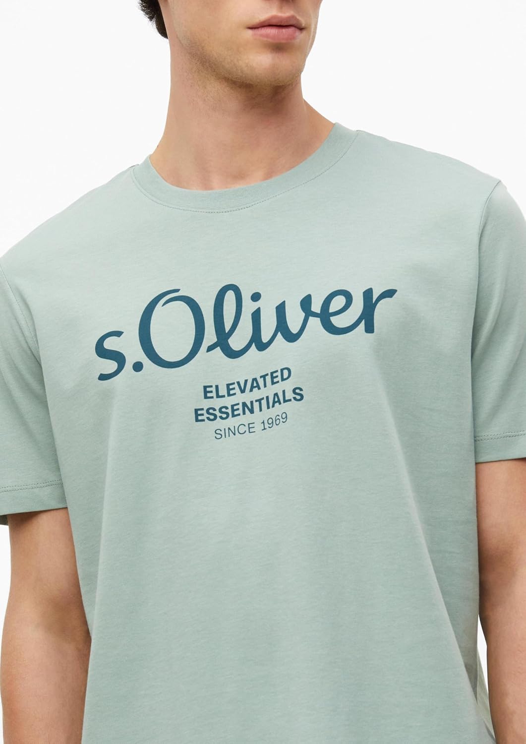Detalle de s.Oliver Baumwoll-T-Shirt mit Logo-Print – 100% Baumwolle, Regular Fit