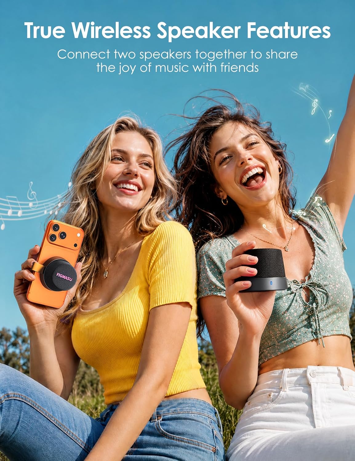 Thumbnail 6 de FIGMASU Magnetic Bluetooth Speaker Mini Portable – waterproof pocket speaker with magnetic phone/tablet stand