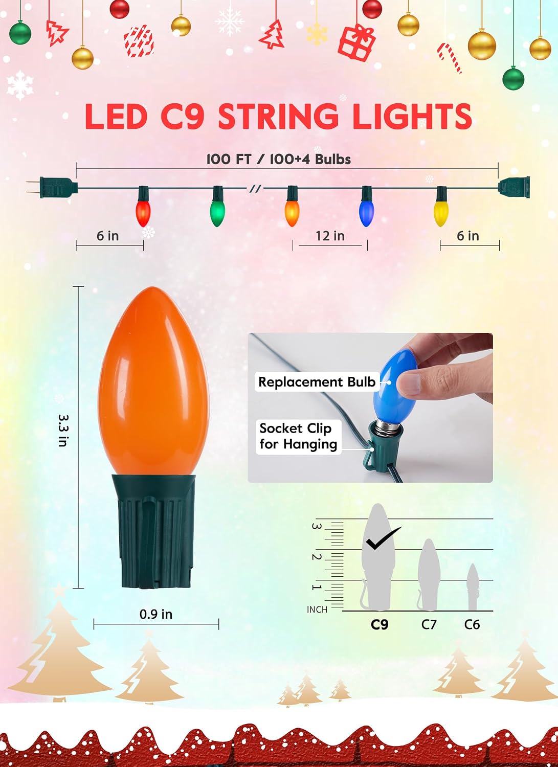 Thumbnail 6 de C9 Outdoor Christmas String Lights, 100 Feet