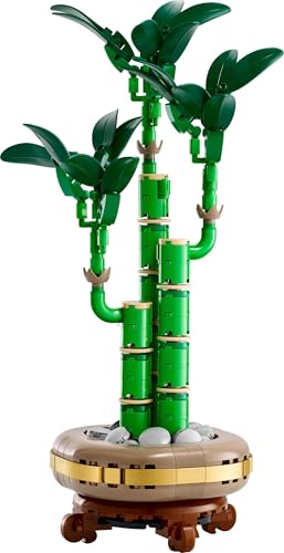 Detalle 2 de LEGO Botanicals Lucky Bamboo – plante artificielle à monter avec pot et socle bois – 10344