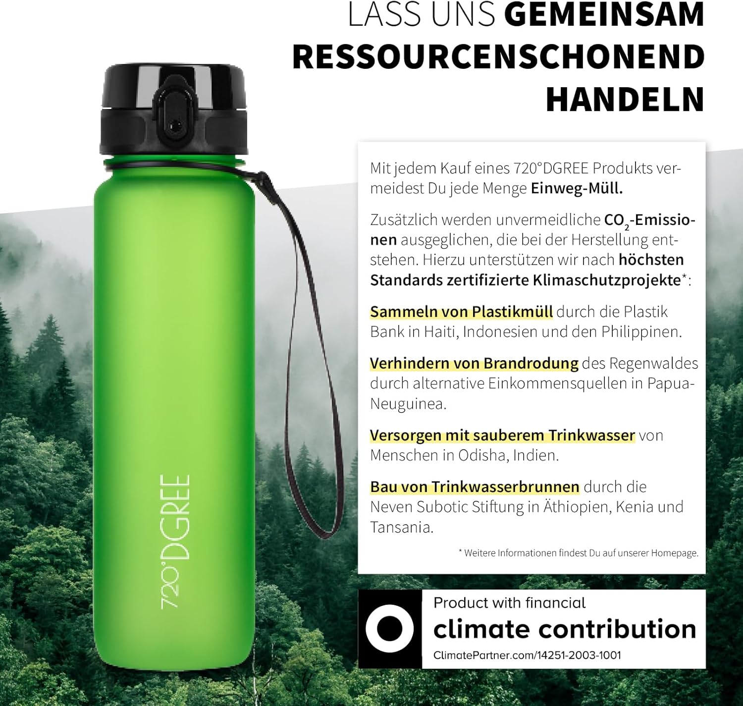 Thumbnail 4 de 720°DGREE Trinkflasche Kinder 500 ml „uberBottle“ softTouch mit Sieb – auslaufsicher, BPA-frei, aus Tritan