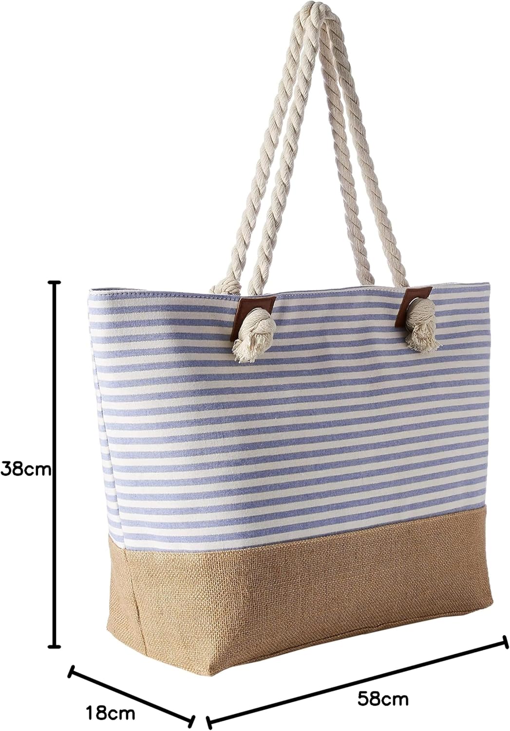Thumbnail 6 de DonDon Strandtasche mit Reißverschluss – XXL Shopper/Umhängetasche für Strand & Meer