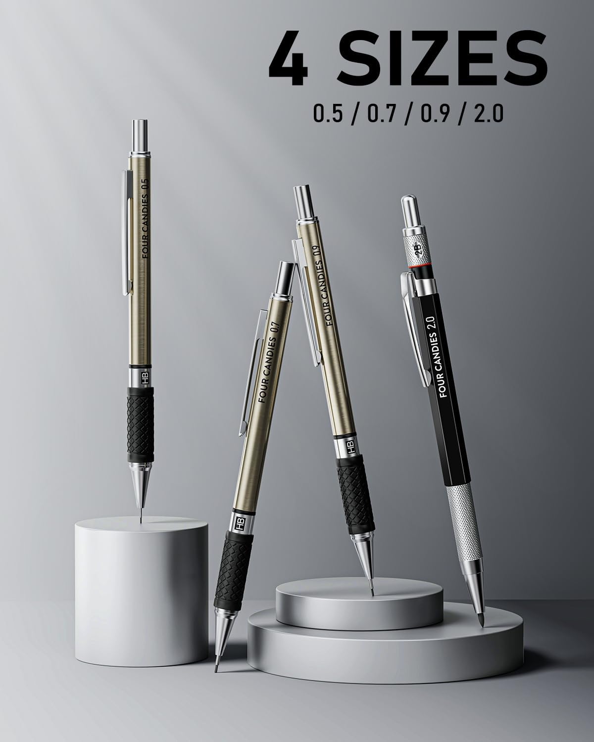 Detalle 2 de Four Candies FC-ZDQB-5792 Mechanical Pencil Set with Four Lead Sizes