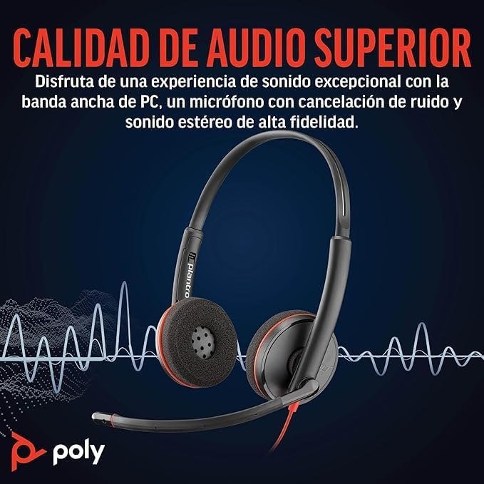 Thumbnail 2 de Auricular Poly Blackwire 3220 - Estéreo con micrófono