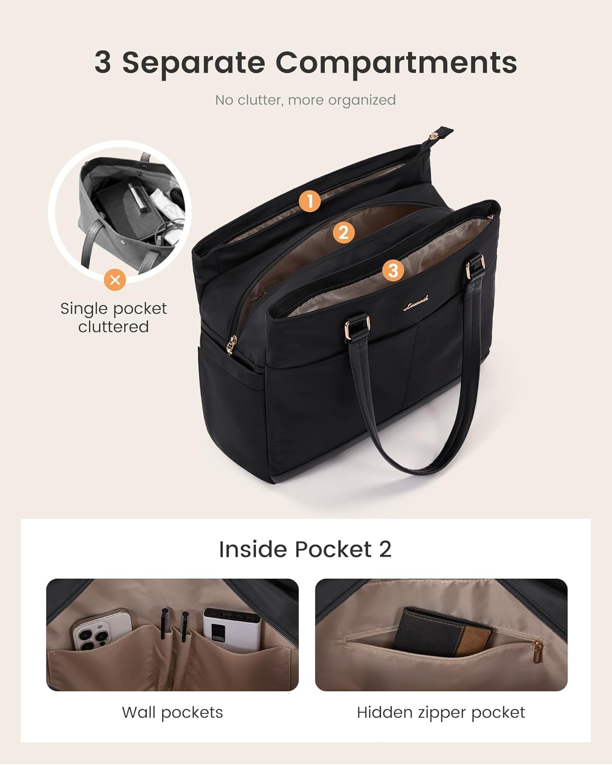 Thumbnail 3 de LOVEVOOK Laptoptasche 15.6 Zoll Handtasche