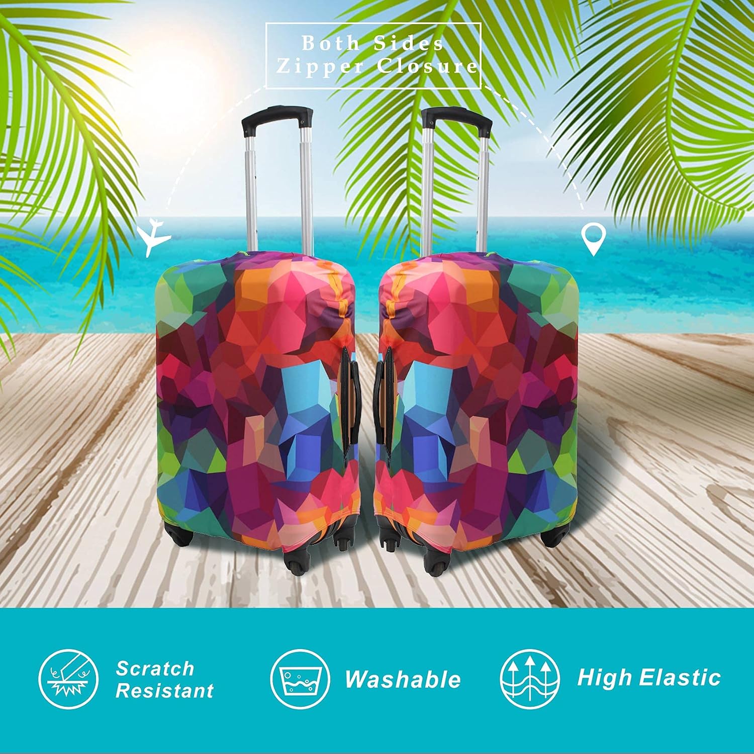 Detalle 2 de Explore Land Travel Luggage Cover M 23–26 inch suitcase protector