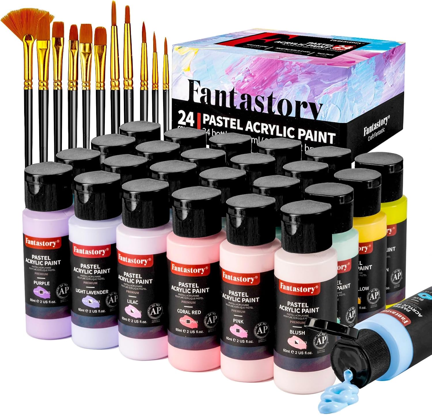 Thumbnail 6 de fantastory Pastel Acrylic Paint Set 24 colours