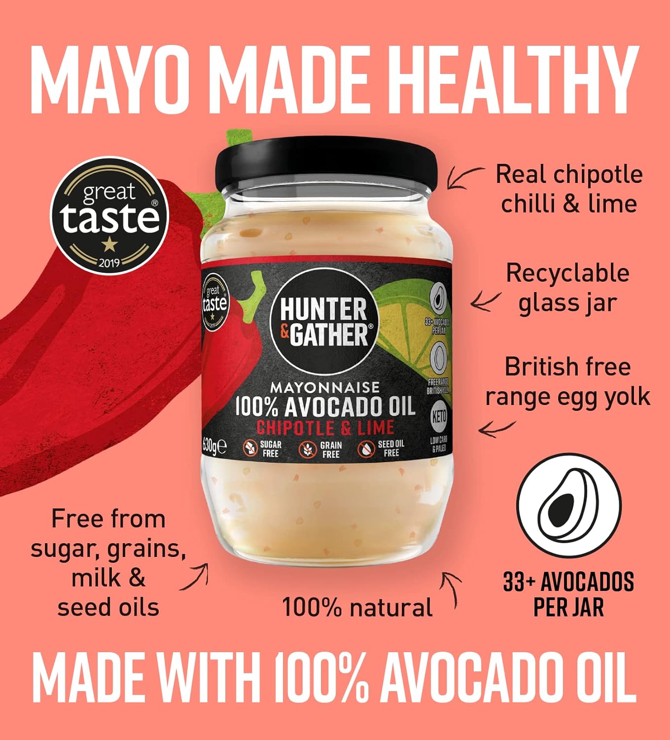 Thumbnail 2 de Hunter & Gather mayonnaise avocat 630 g