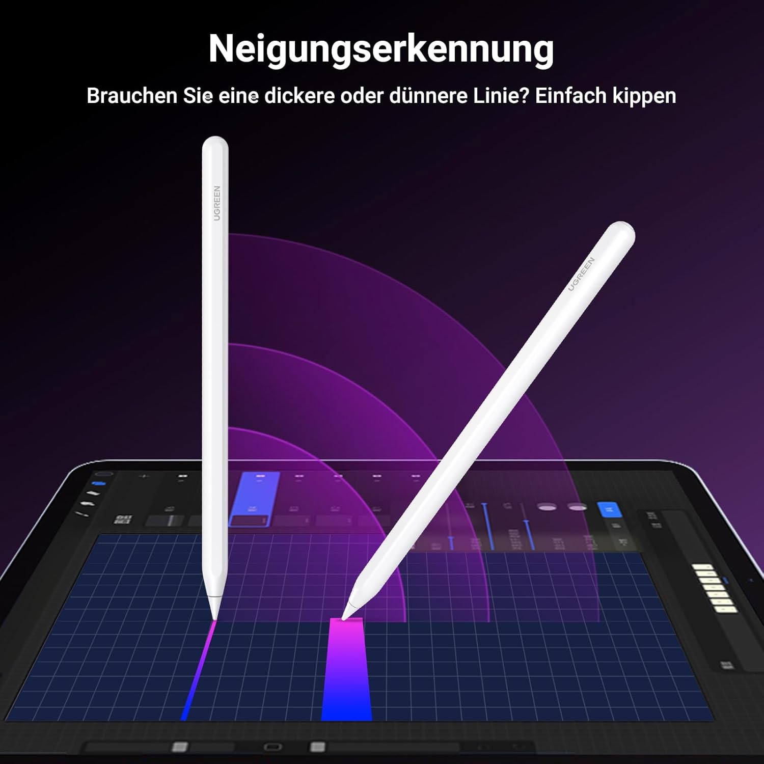 Thumbnail 1 de UGREEN Stift für iPad 2. Generation – magnetisch, kabellos laden und Neigungserkennung
