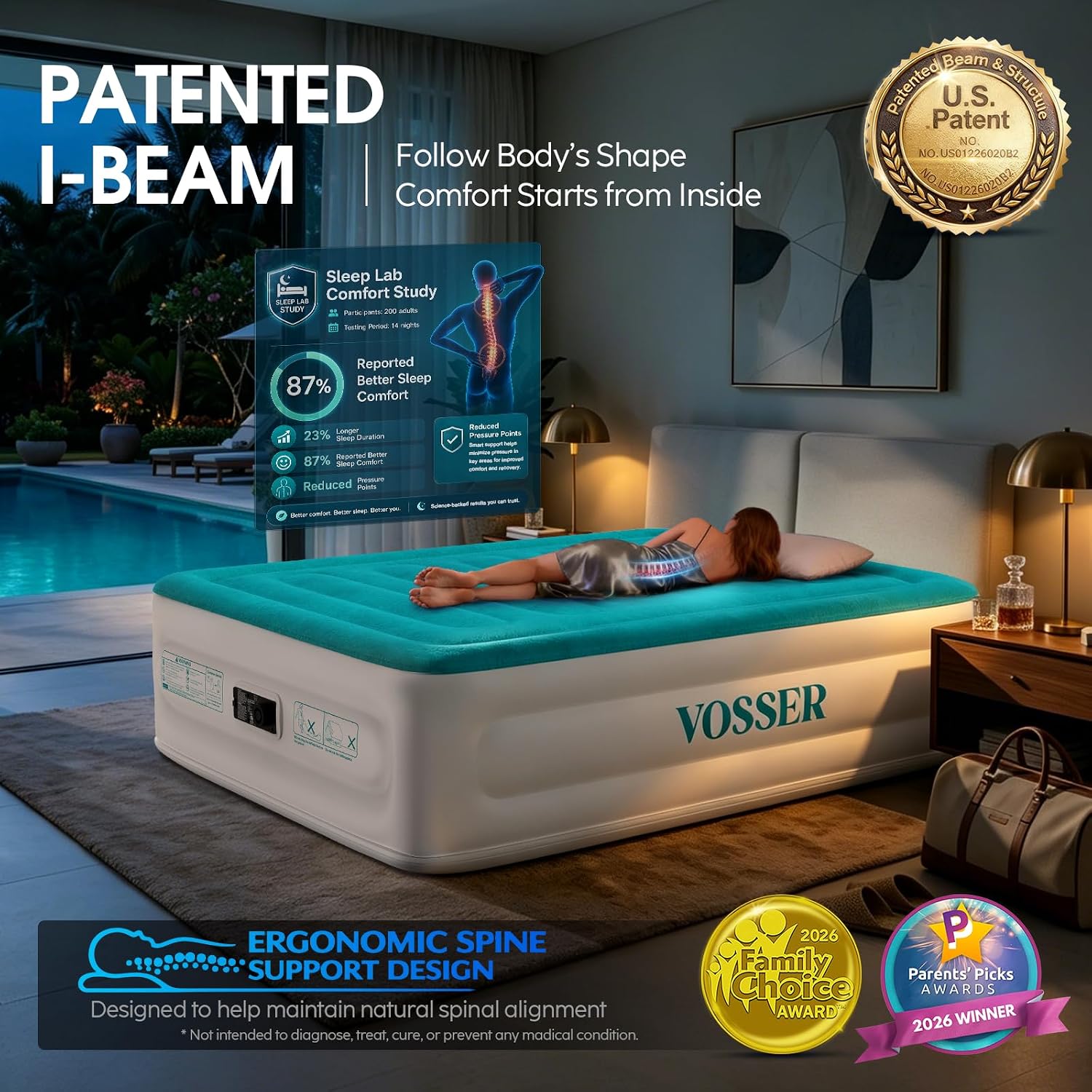 Detalle 2 de VOSSER Full Air Mattress, 18-Inch