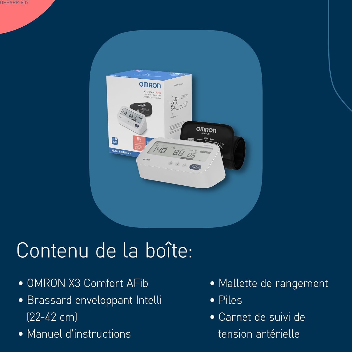 Thumbnail 6 de OMRON X3 Comfort AFib Tensiomètre bras 22–42 cm