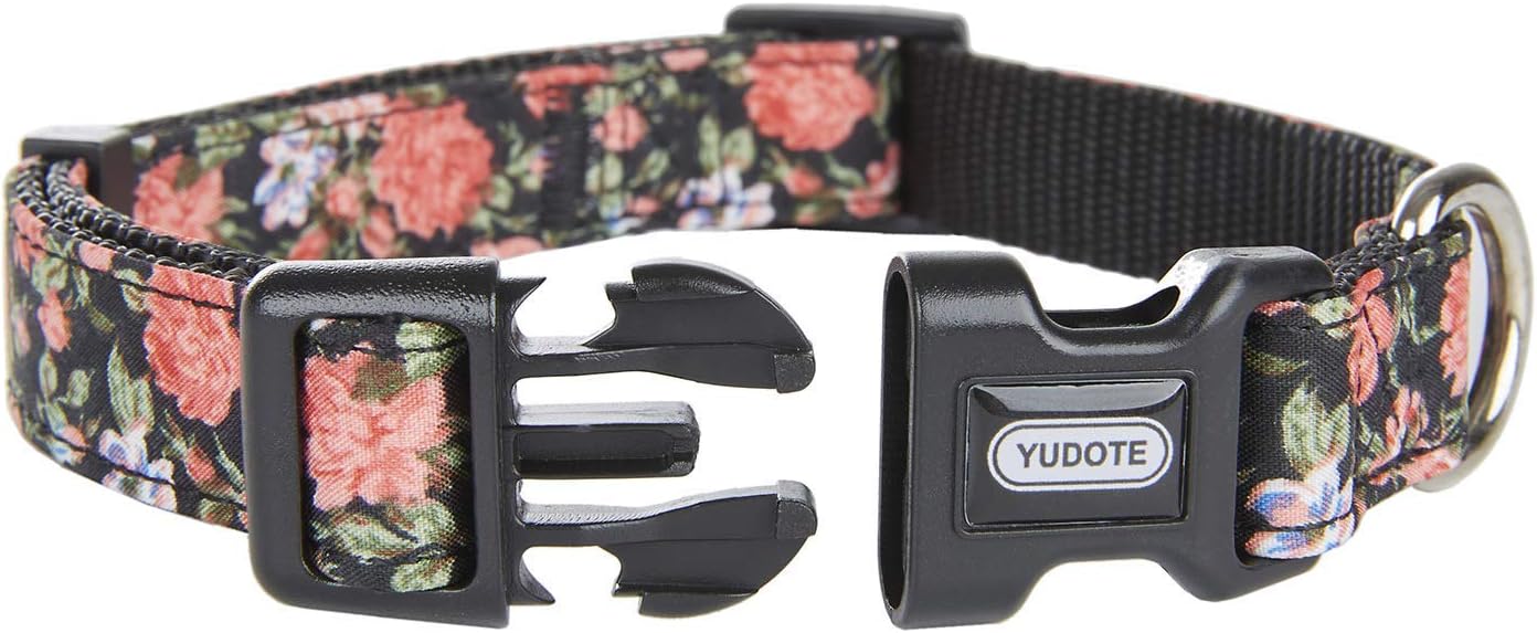 Thumbnail 3 de YUDOTE Peony Flower Printing Dog Collar and Lead Set – 2-Sided Nylon Kit for Small Dogs