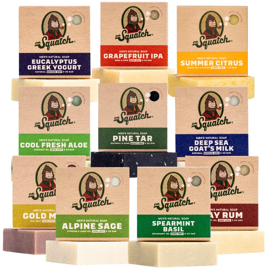 Thumbnail 4 de Dr. Squatch Natural Men’s Bar Soap 10-Pack (Cold Process) — Wood Barrel Bourbon, Birchwood Breeze, Bay Rum & more