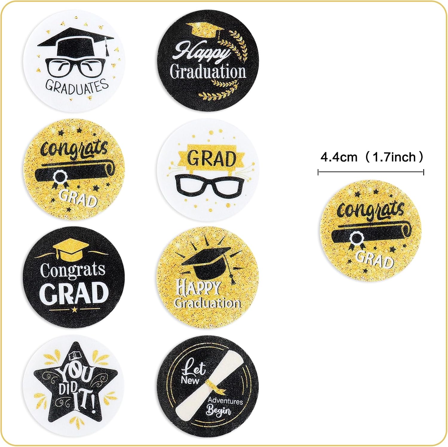 Detalle 2 de Keaziu 2026 Graduation Edible Cupcake Toppers, 40 Rice Paper Circles