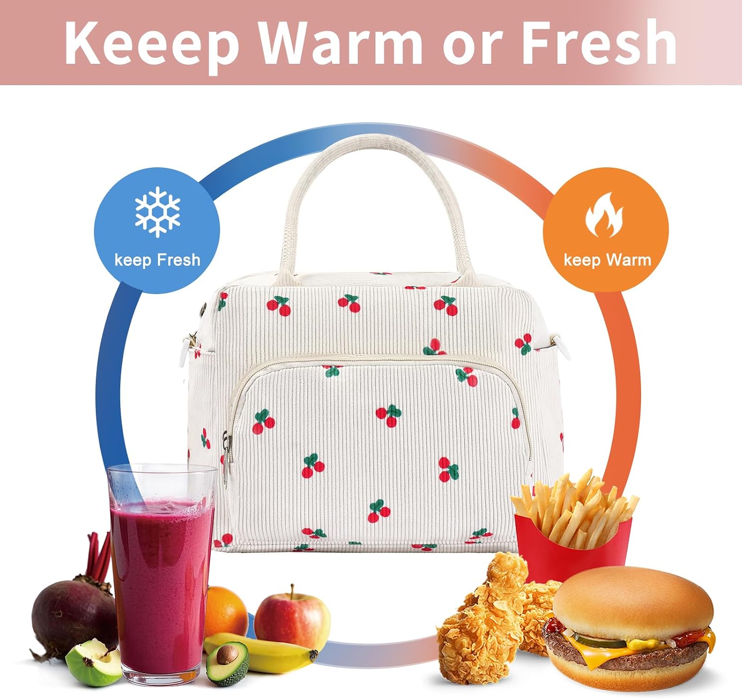 Detalle de GASSDA Insulated Lunch Bag, Corduroy