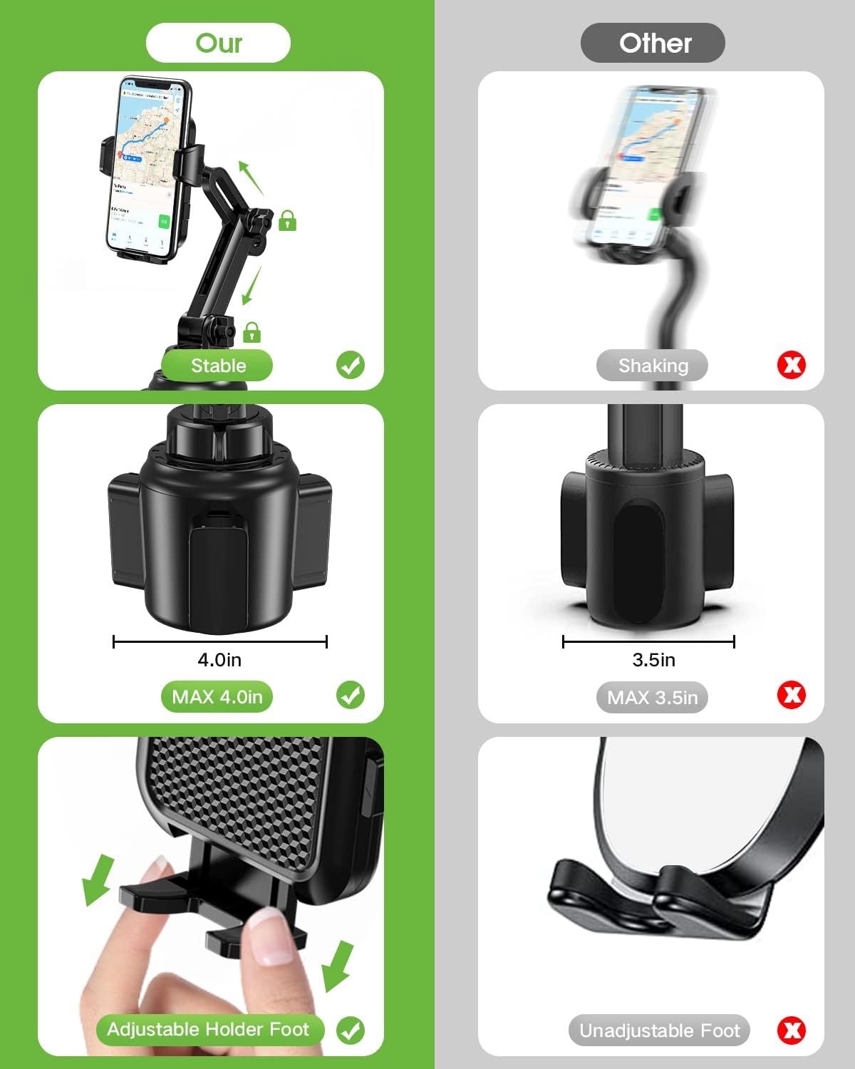 Detalle de EOCAHO 2025 Cup Phone Holder for Car