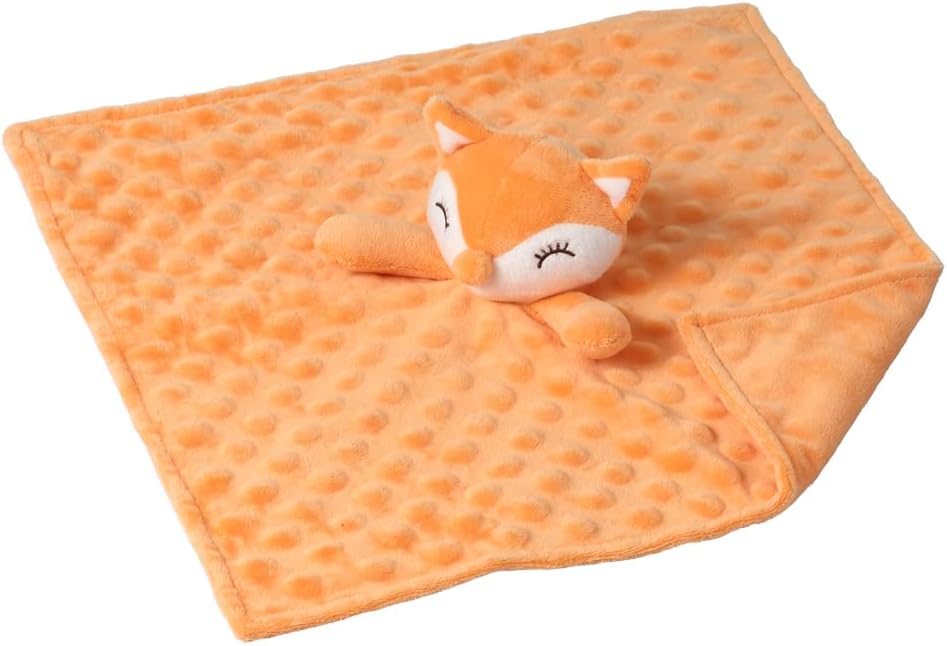 Thumbnail 2 de CREVENT Soft Plush Animal Face Baby Comforter and Lovey Security Blanket (Orange Fox) 34 x 34 cm