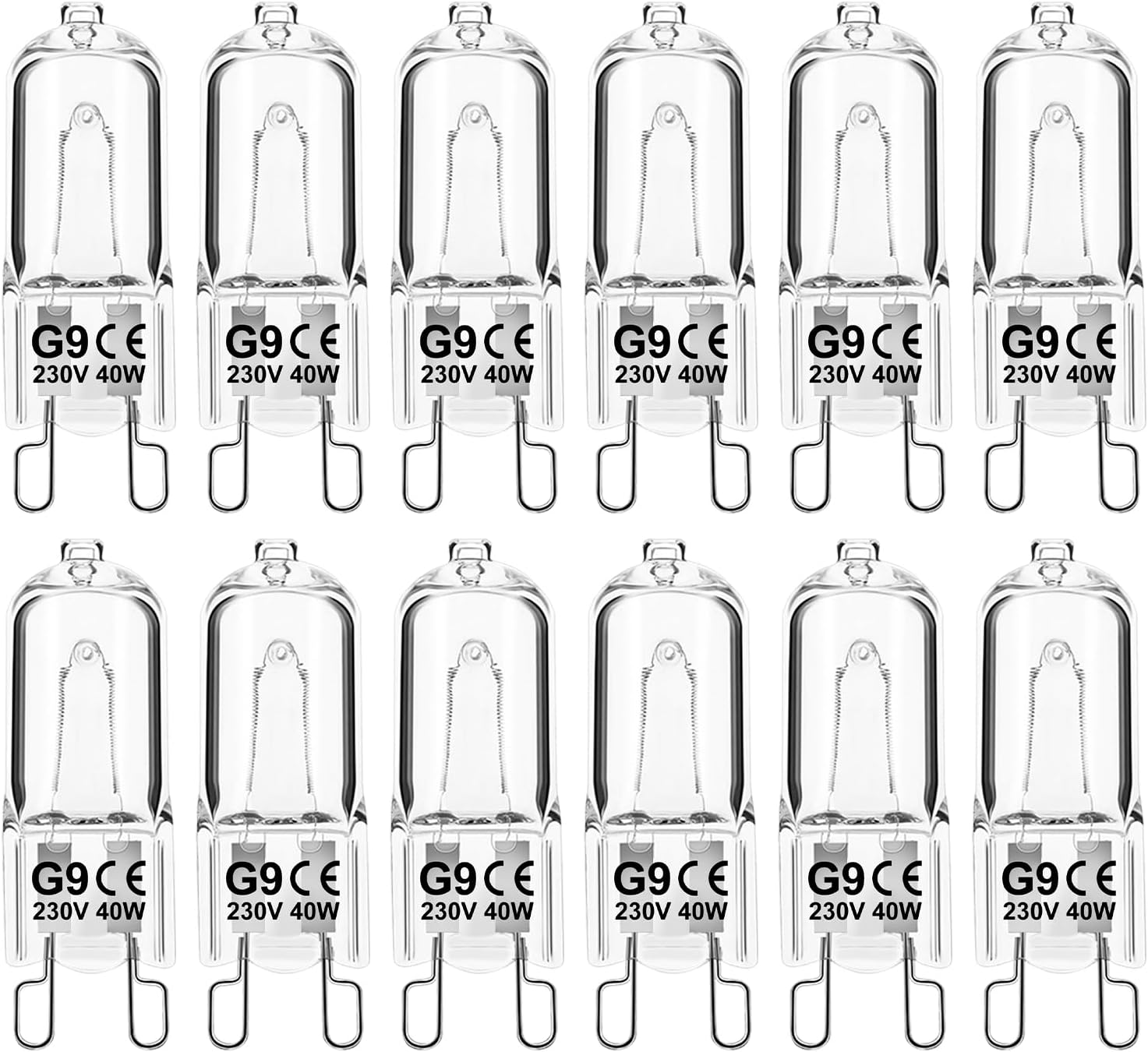 G9 Halogen bulbs 40W 2700K, 12 pack