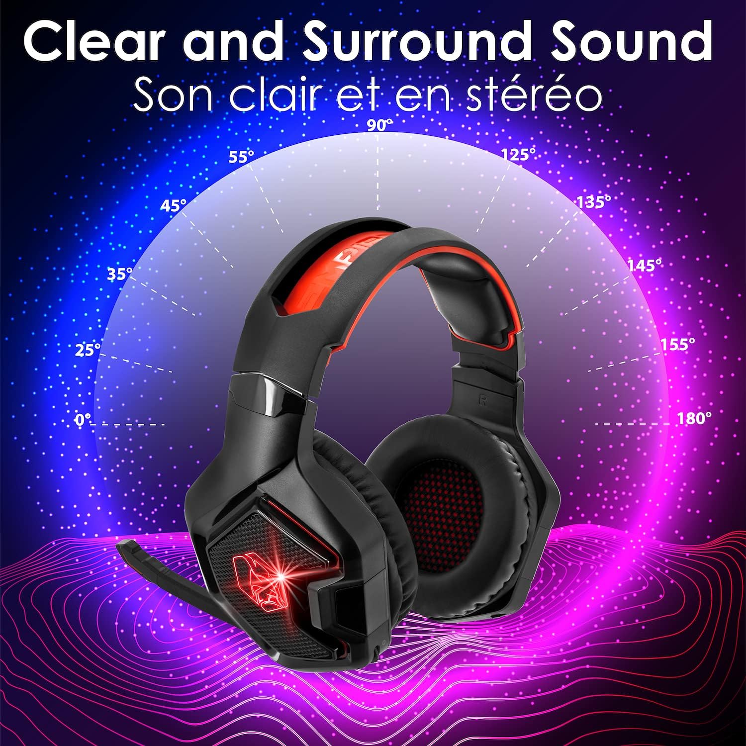 Thumbnail 2 de EMPIRE GAMING WarCry P-W1 Cuffie Gamer Wireless 2,4 GHz con microfono e LED rosso