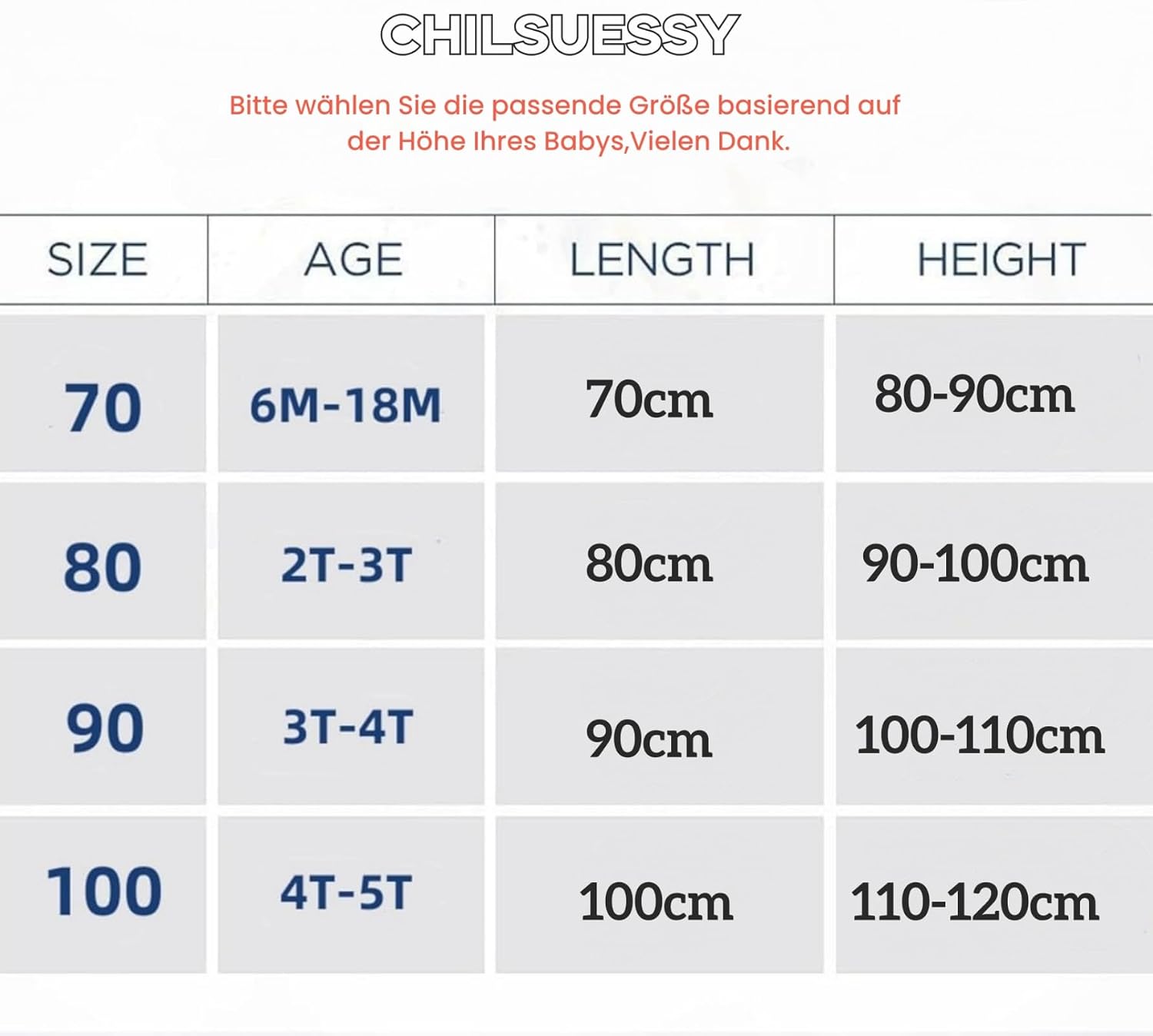 Thumbnail 6 de Chilsuessy Baby Sommerschlafsack mit Füßen 0.5 Tog — 100% Baumwolle, Größe 100 cm (Höhe 110–120 cm)