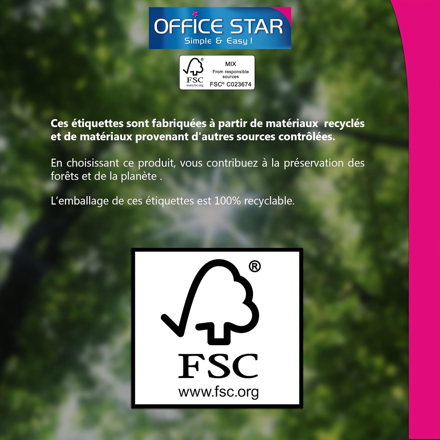 Thumbnail 6 de OFFICE STAR - 1000 Étiquettes Autocollantes Multi-Usages Blanches Personnalisables (105 x 57 mm)