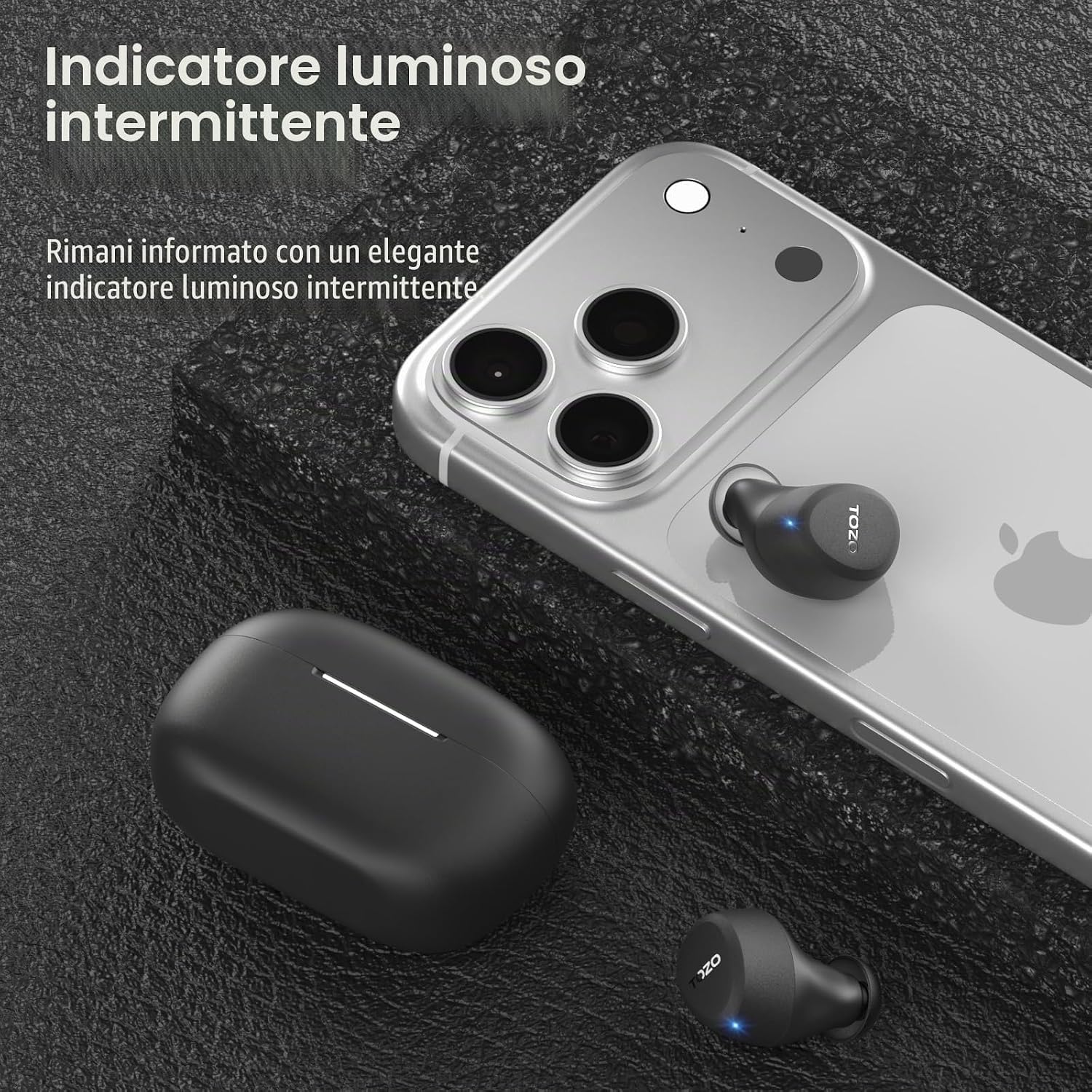 Detalle 2 de TOZO A1: Cuffie Bluetooth 5.3 con Origo Acustico OrigX, leggerezza e suono dinamico