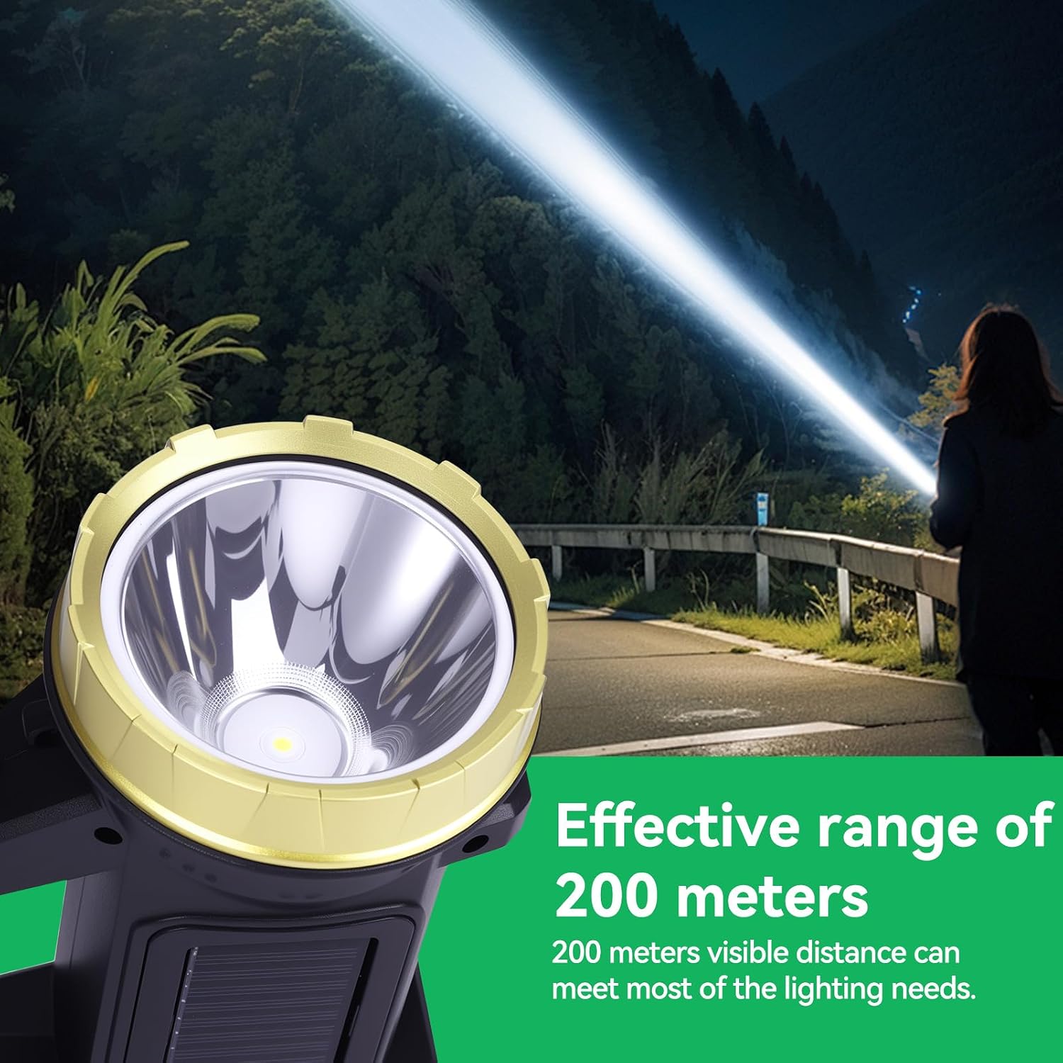 Detalle 2 de 1200mAh Rechargeable LED Torch 20W High Power Beam 🔦