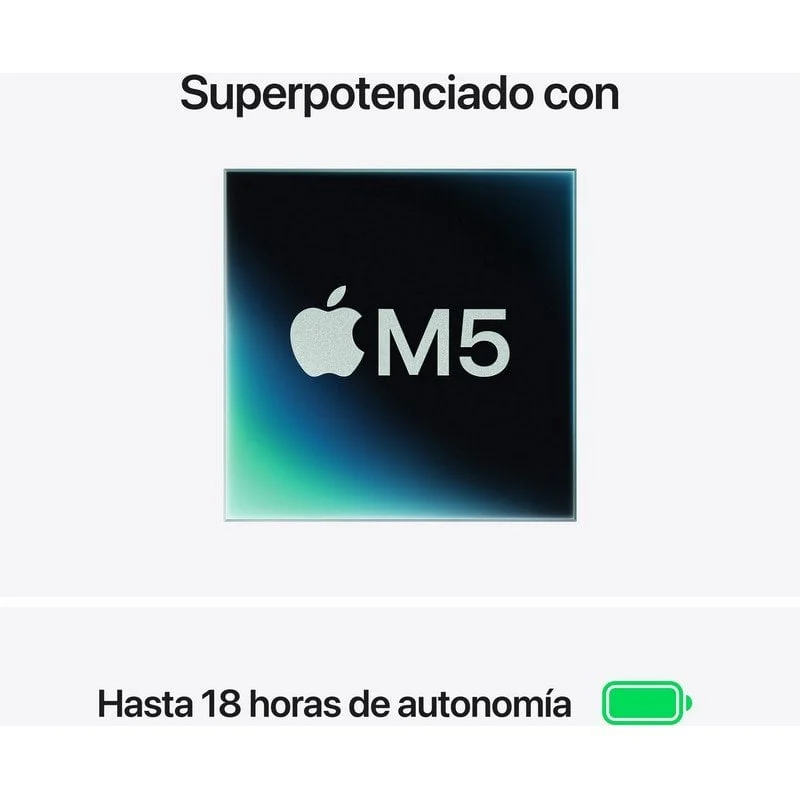 Detalle de Apple MacBook Air 13\" M5 16GB 512GB SSD GPU 10 núcleos macOS Medianoche: portabilidad y potencia para creativos