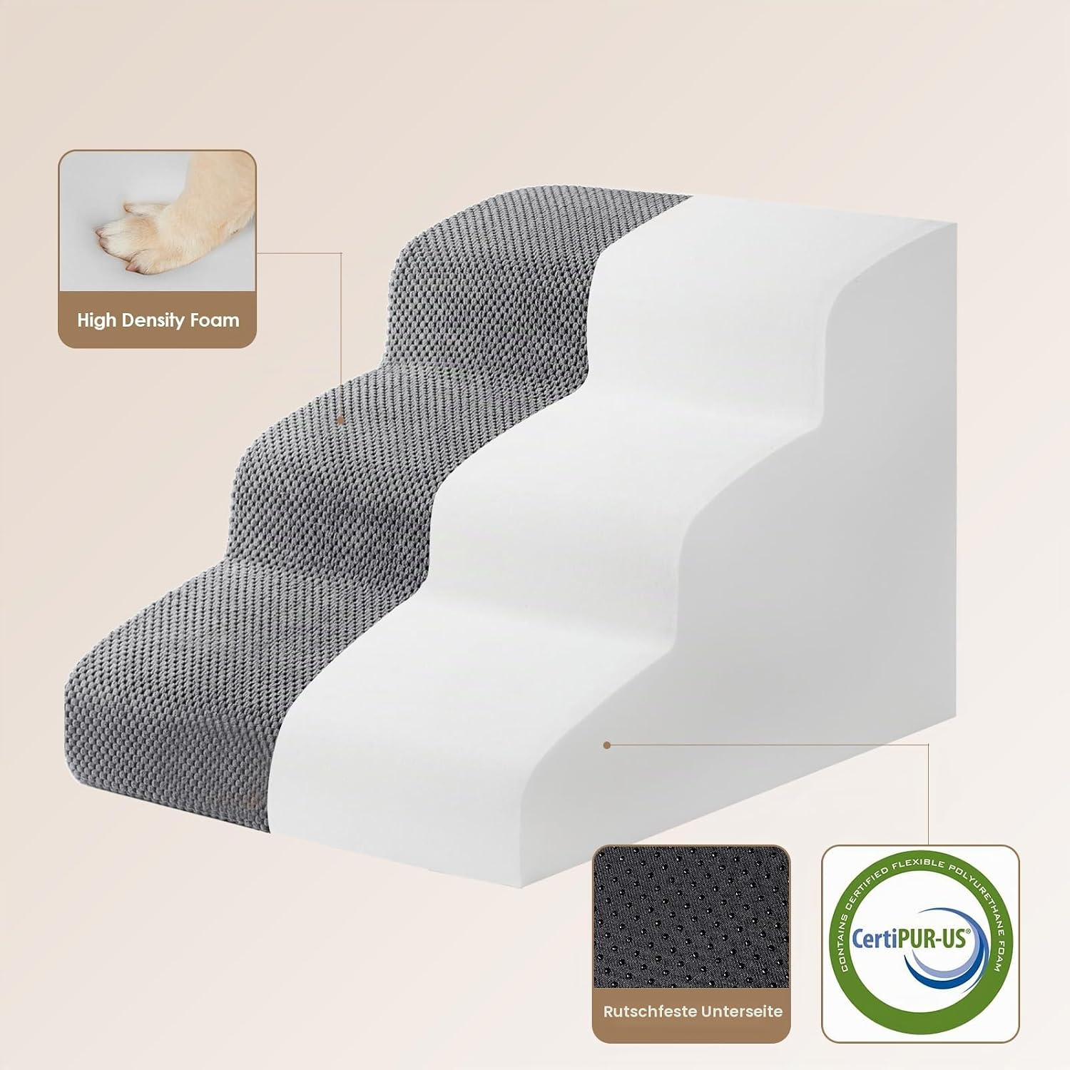 Detalle 2 de EHEYCIGA Hundetreppe 40 cm Hoch 🐾