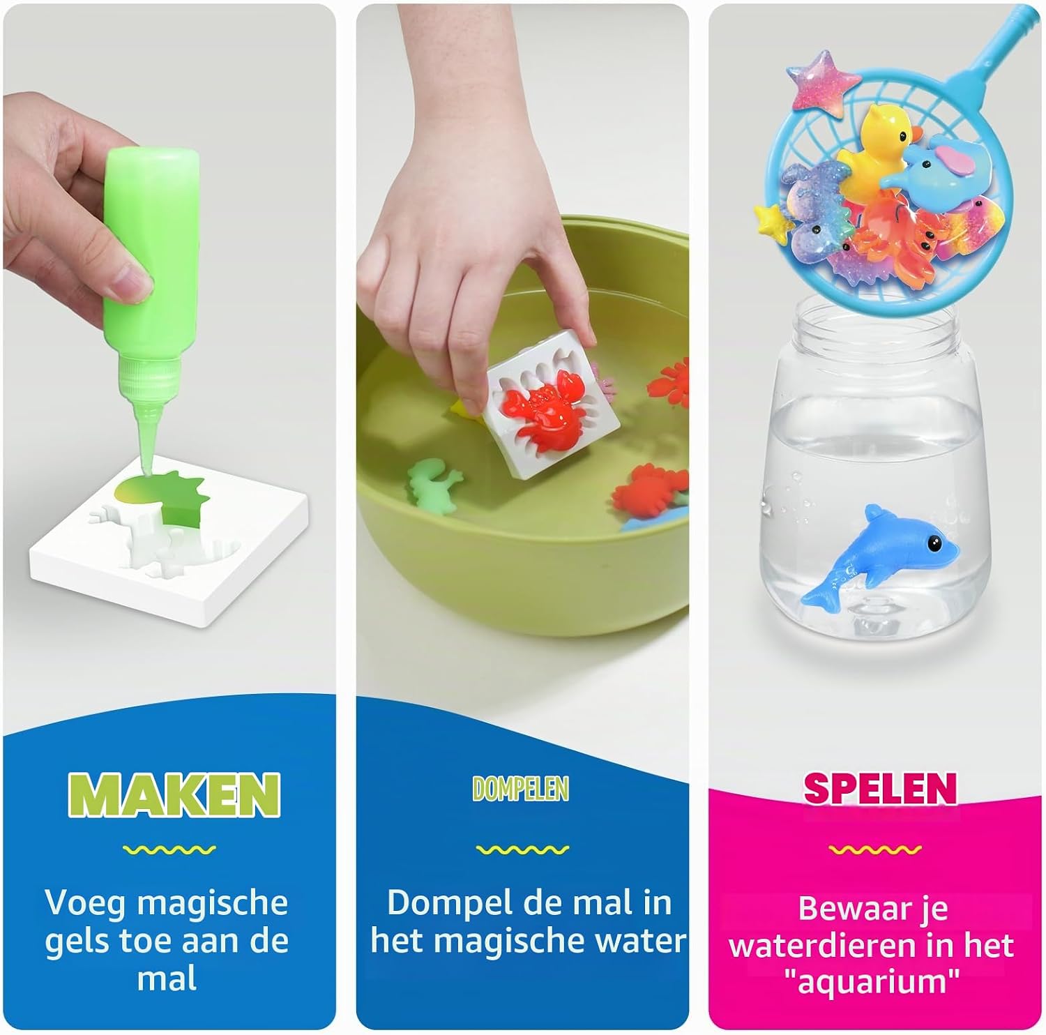 Detalle 2 de Coodoo NO.735 Magic Water Elf knutselset met 10 kleuren gel en glow-effect