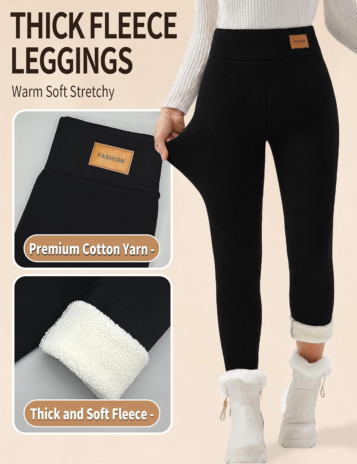 Thumbnail 5 de JK SUE JONES Thermal Fleece Leggings High Waist