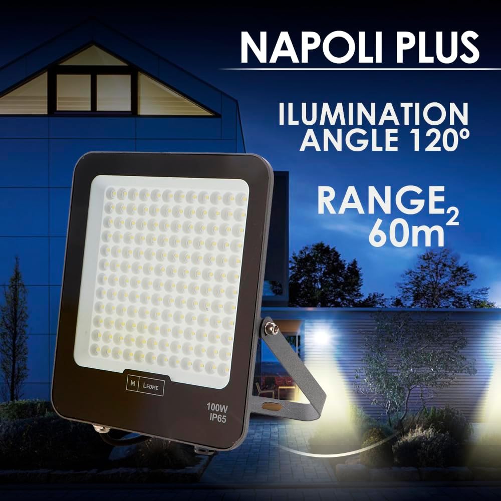Thumbnail 3 de M Ledme - Foco Proyector Napoli Plus 100W 🌟 Iluminación Exterior