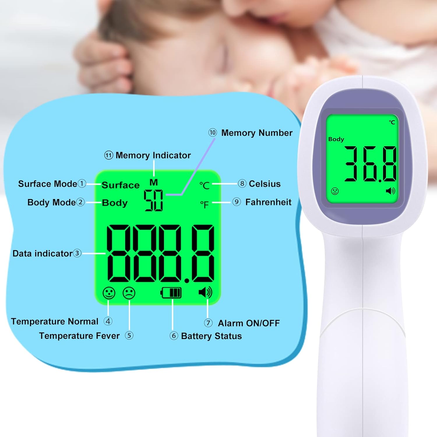 Thumbnail 5 de Forehead Thermometer Non Contact Infrared 1s