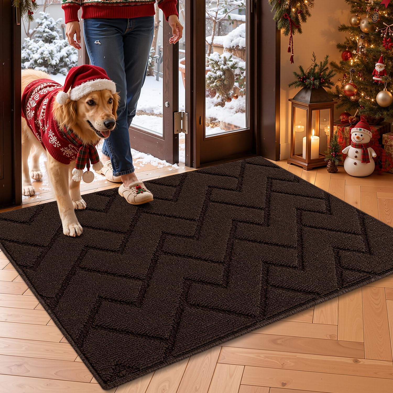 Detalle de Biscpro BBGS-6090-Coffee Door Mat, 60 x 90 cm Low-Pile Non-Slip