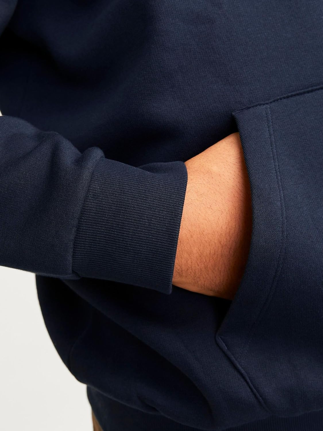 Detalle de JACK & JONES Jjecorp sweat à capuche homme en coton/polyester (navy blazer) avec logo