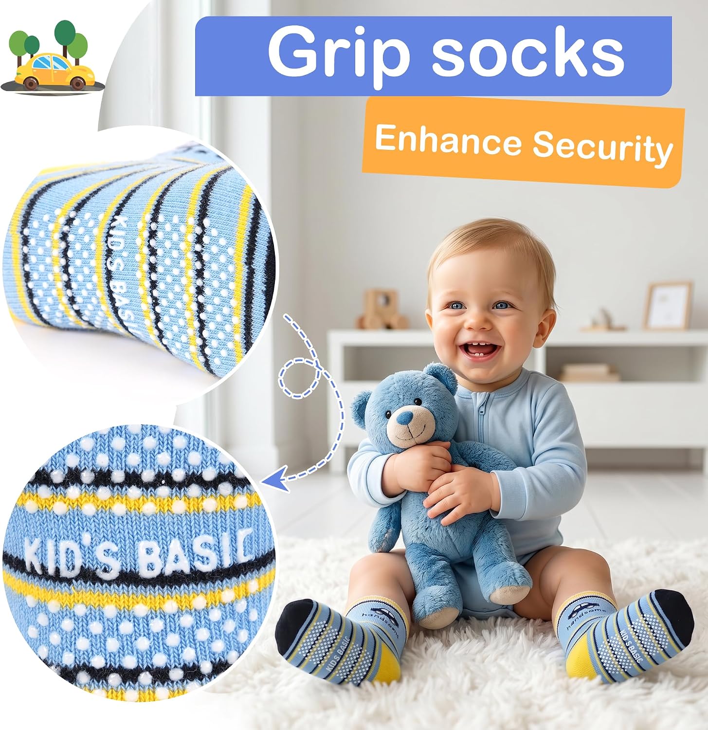 Thumbnail 1 de HYCLES Baby Grip Socks: 12-Pair Non-Slip Pack for 0–7 Years