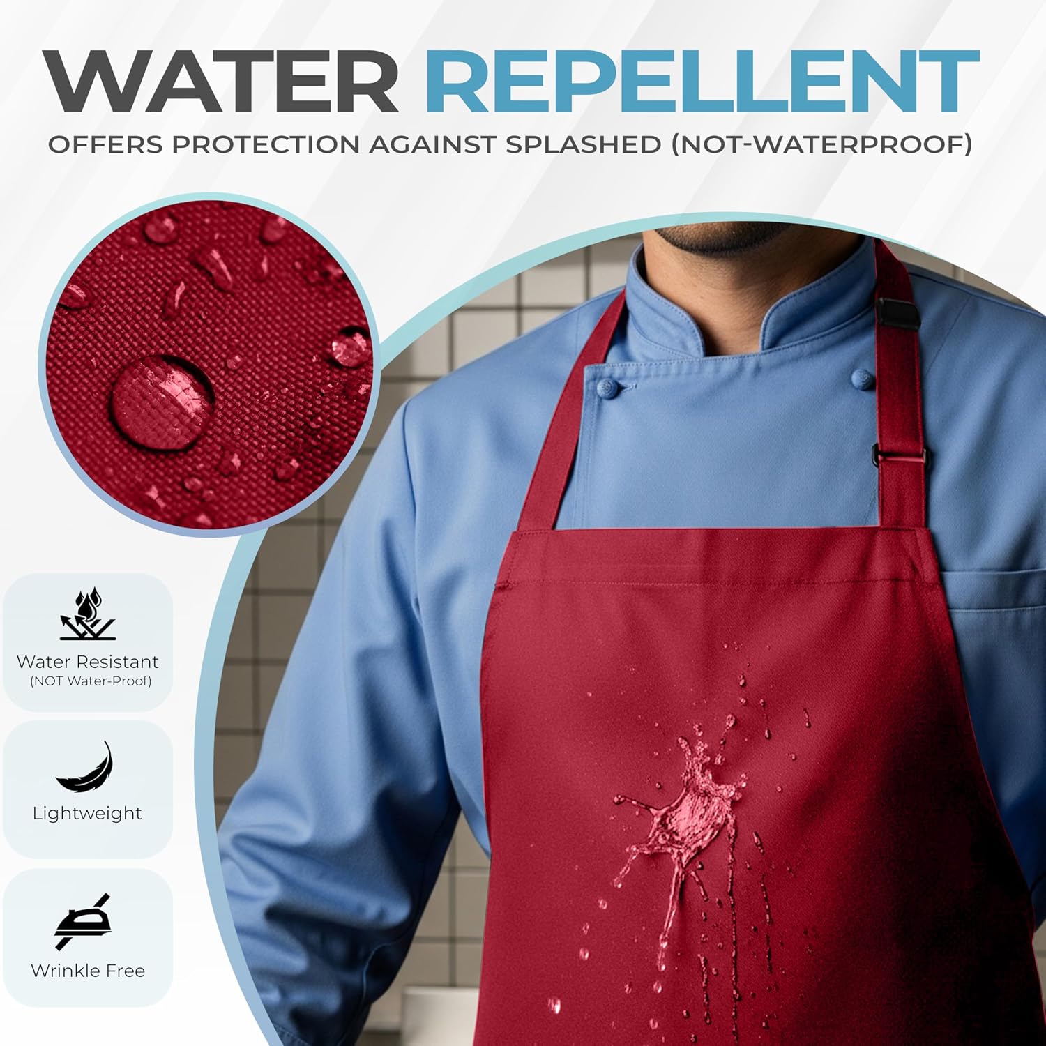 Detalle de Utopia Kitchen Bib Aprons, 4-Pack